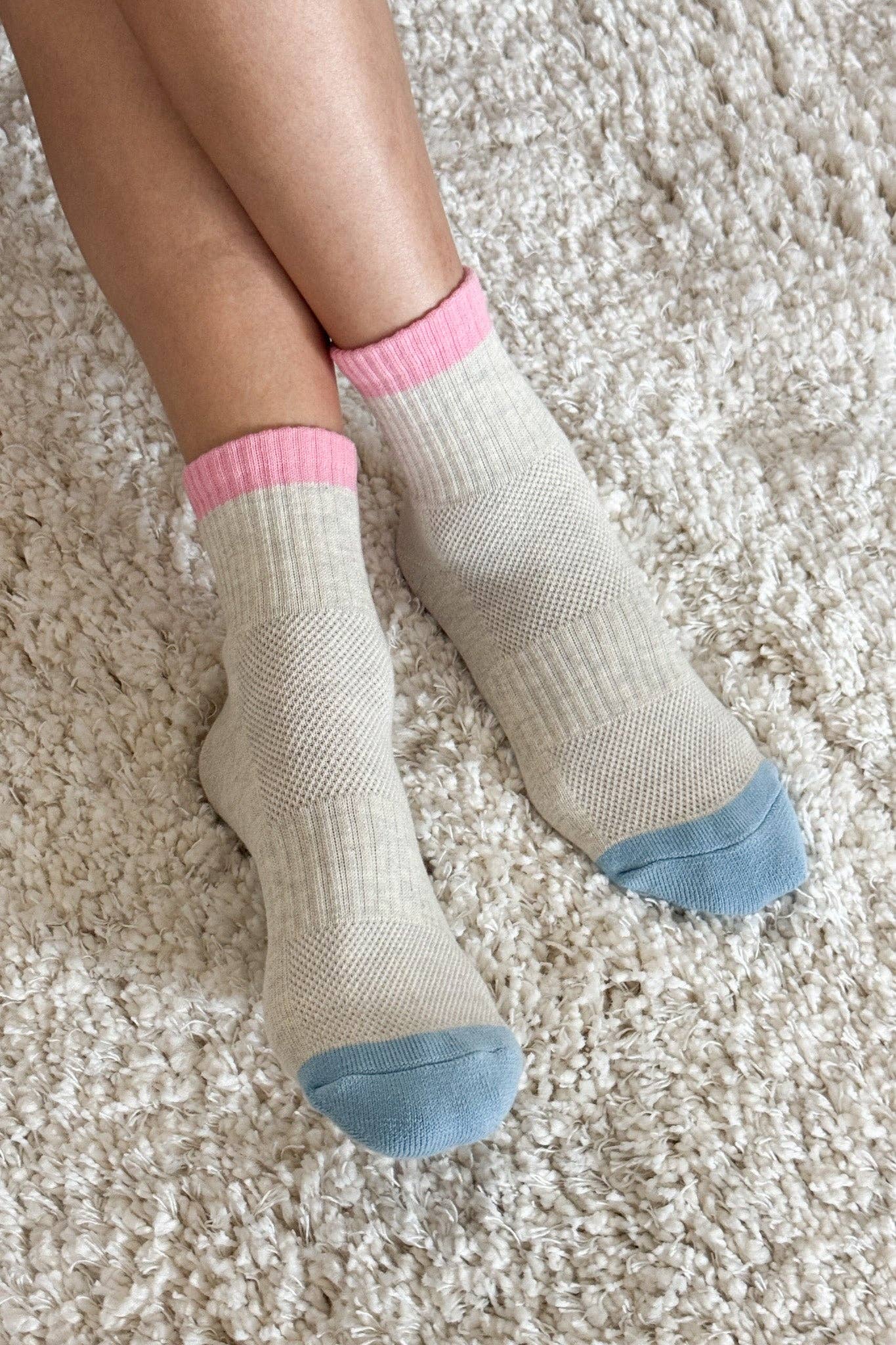 Color Block Girlfriend Socks : Black Coffee