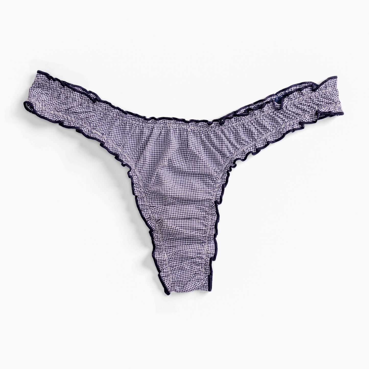 La Charlie - Navy Vichy Cotton Tanga