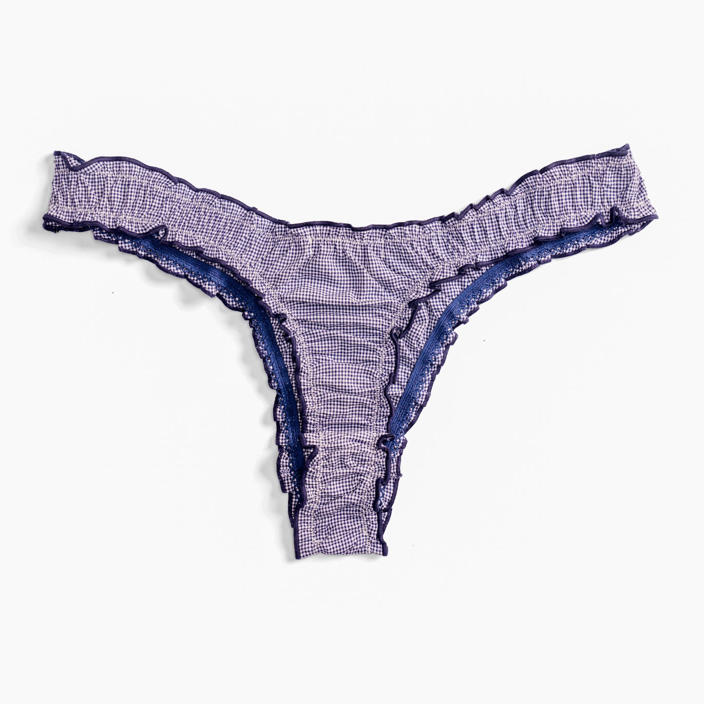 La Charlie - Navy Vichy Cotton Tanga
