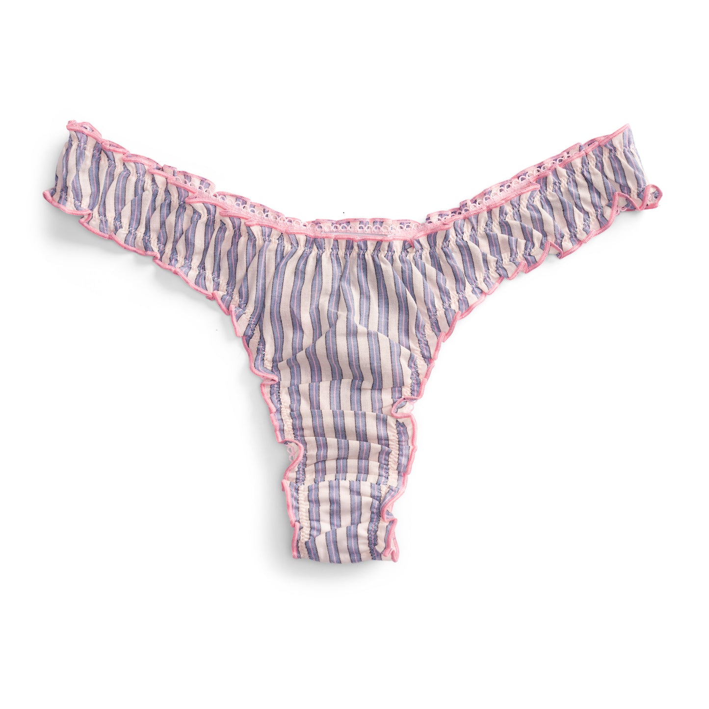 La Suki - Pink and Blue Striped Cotton Tanga