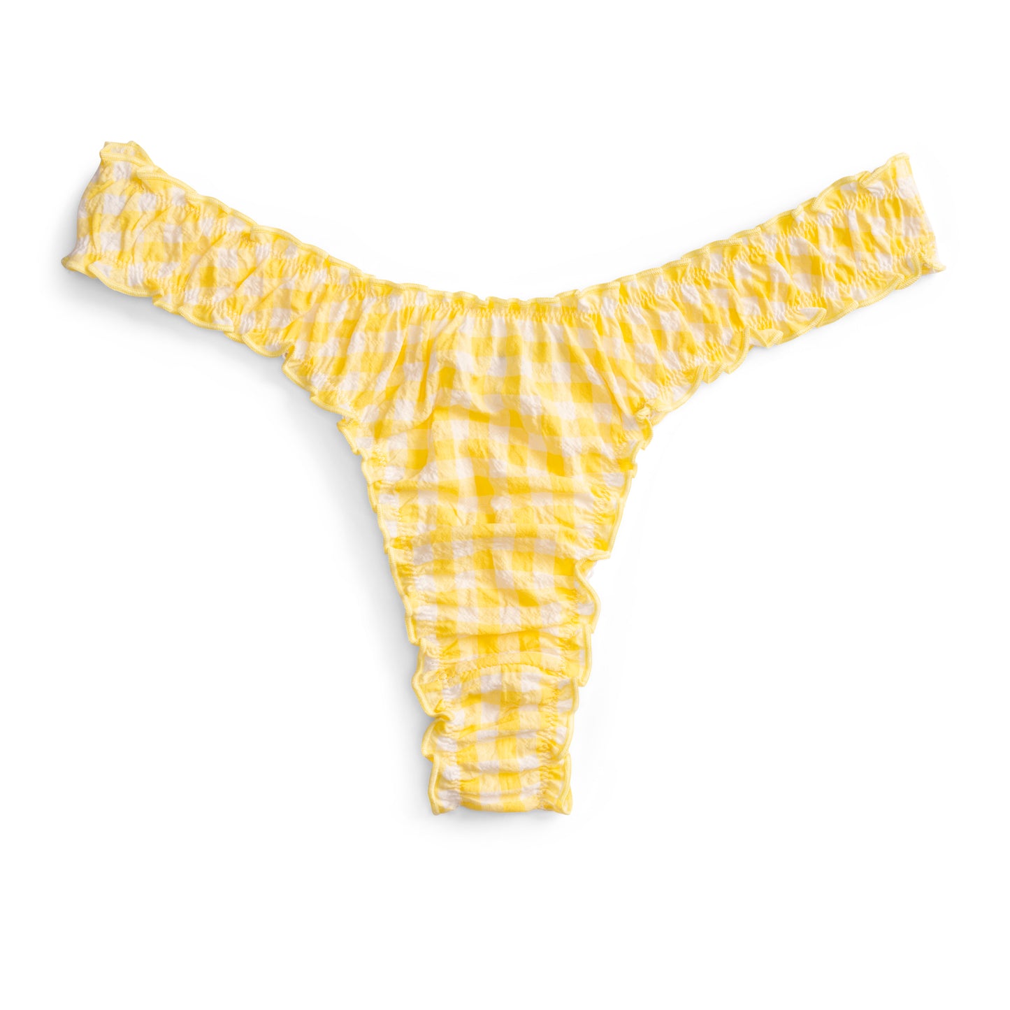 La Eloise - Yellow Seersucker Cotton Tanga