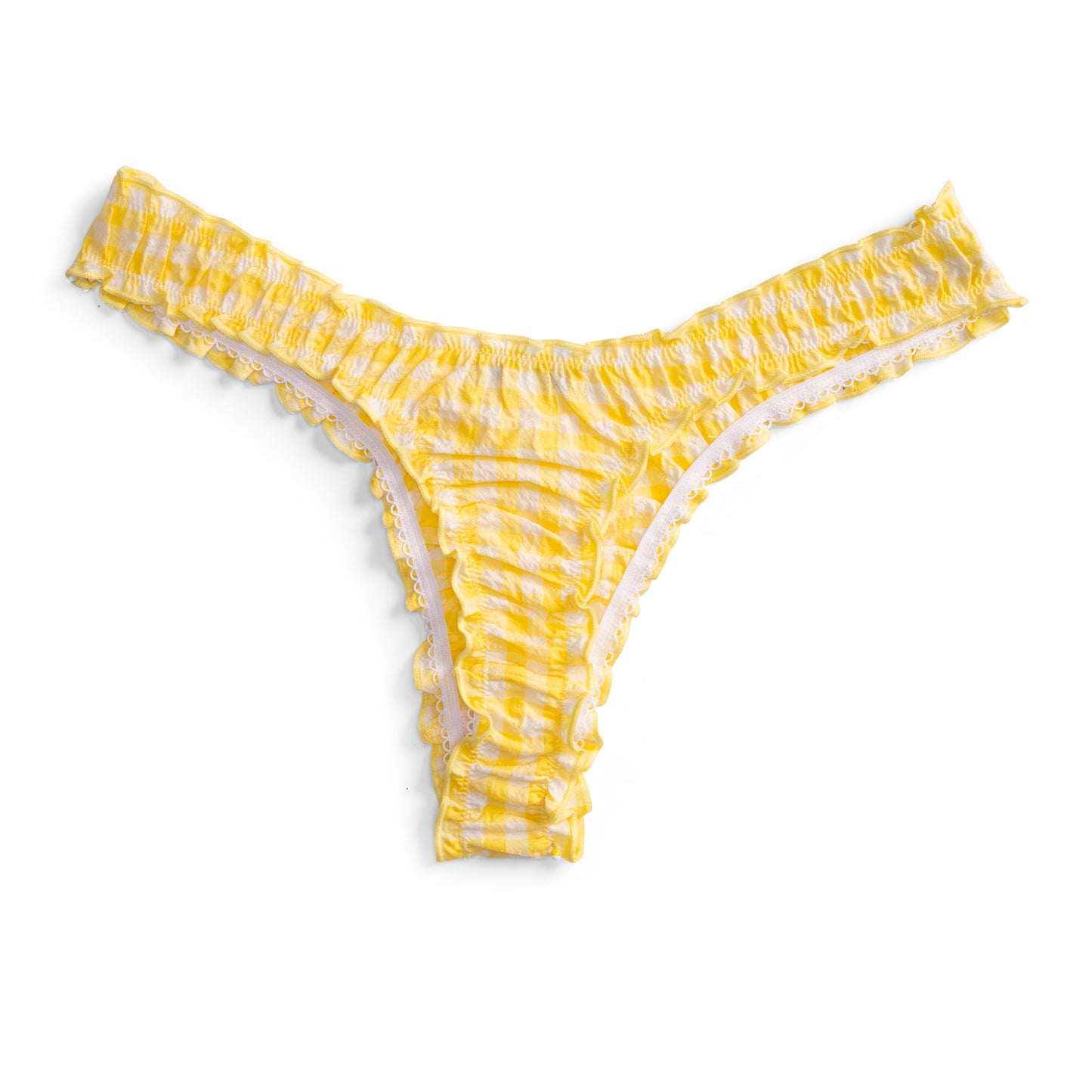 La Eloise - Yellow Seersucker Cotton Tanga
