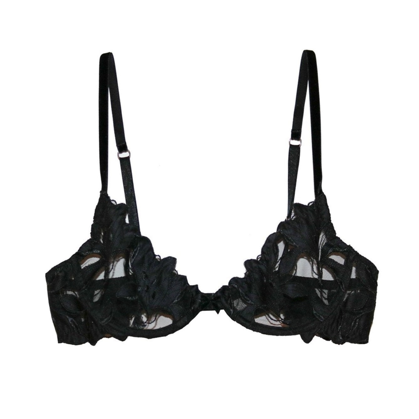Lily Lace Plunge Demi Bra Black