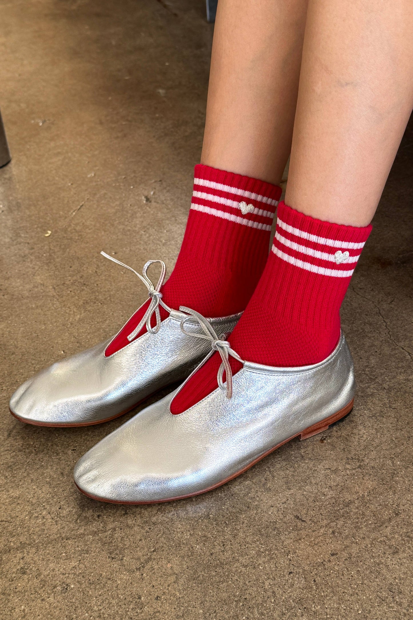 Embroidered Girlfriend socks: LECHE + HEART