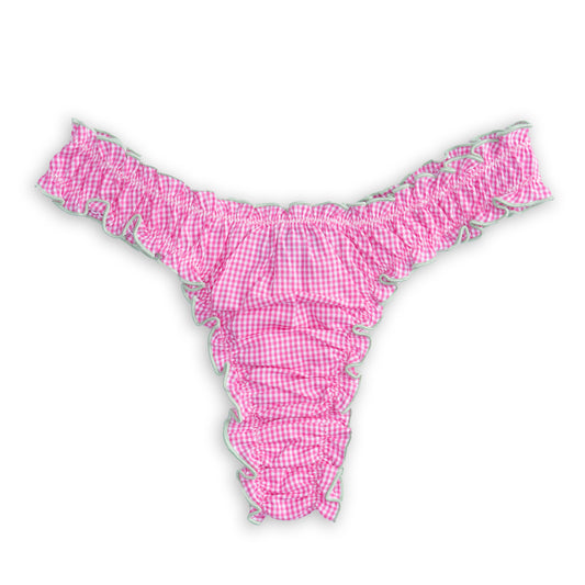 La Brigitte - Pink Gingham Cotton Tanga