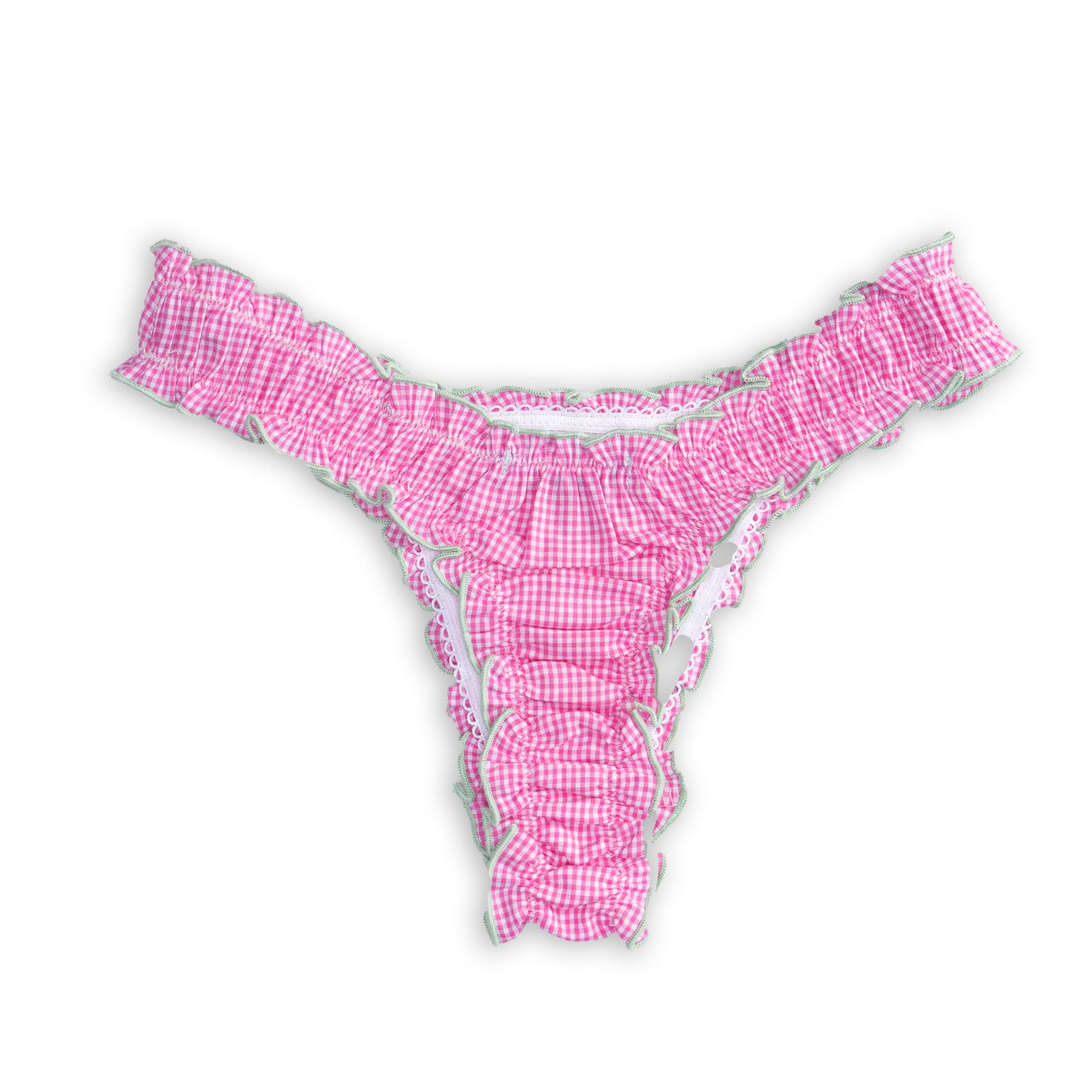 La Brigitte - Pink Gingham Cotton Tanga