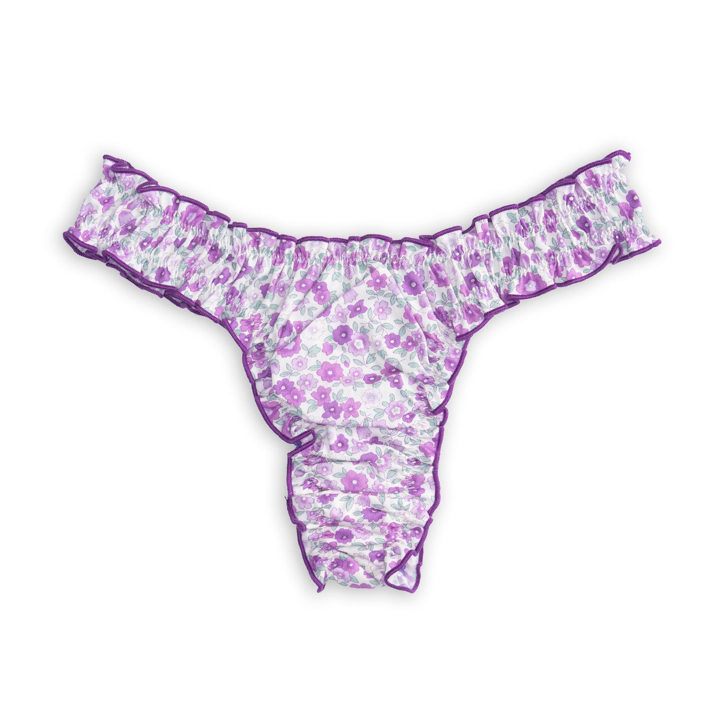 La Madeleine - Purple Flowers Cotton Tanga