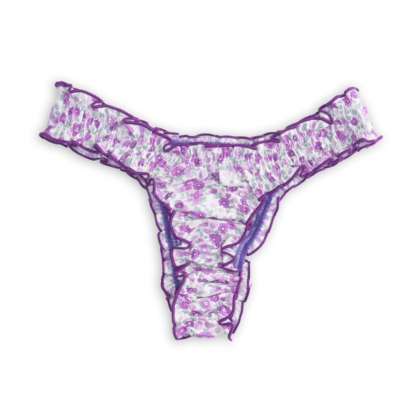 La Madeleine - Purple Flowers Cotton Tanga