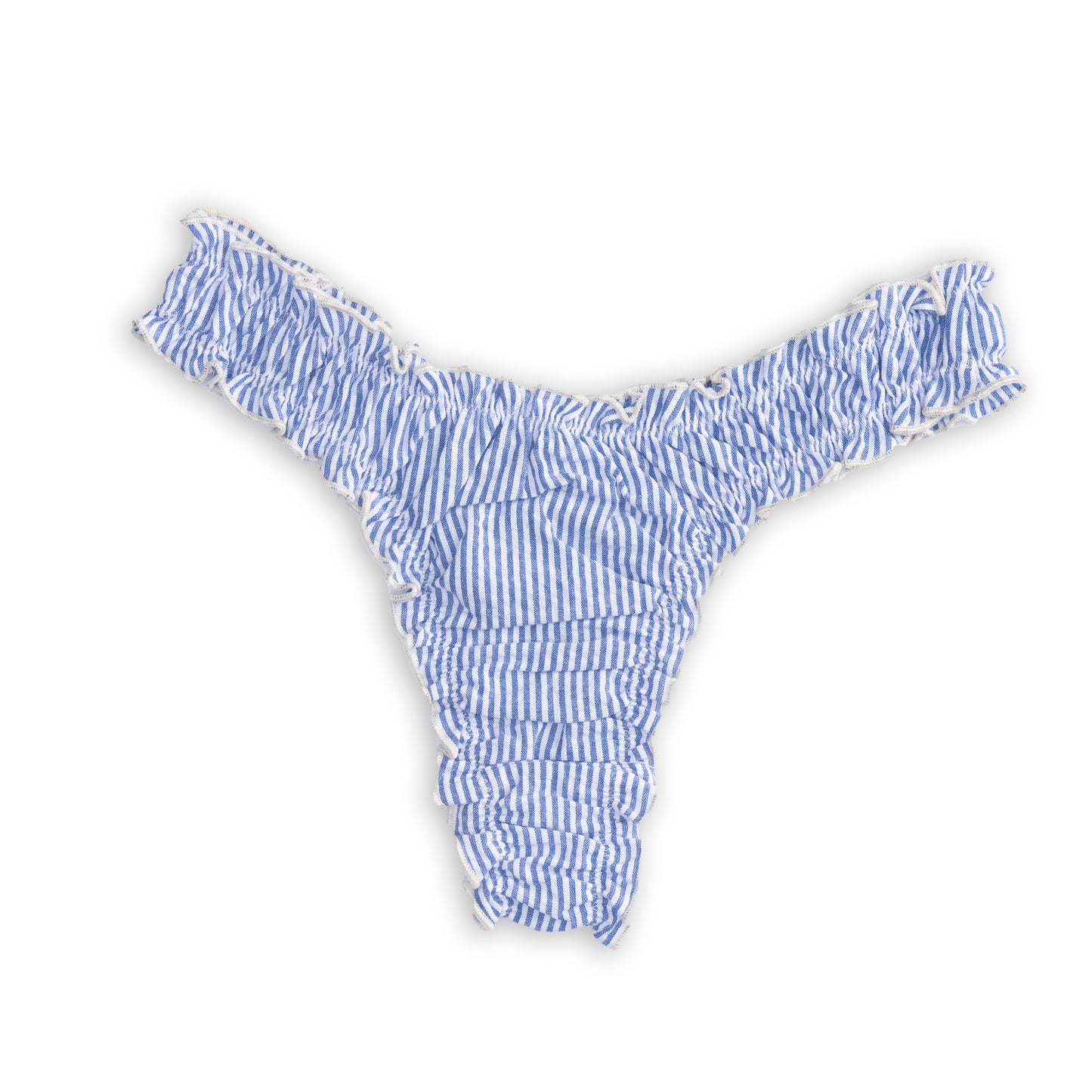 La Ava - Blue Stripped Seersucker Cotton Tanga