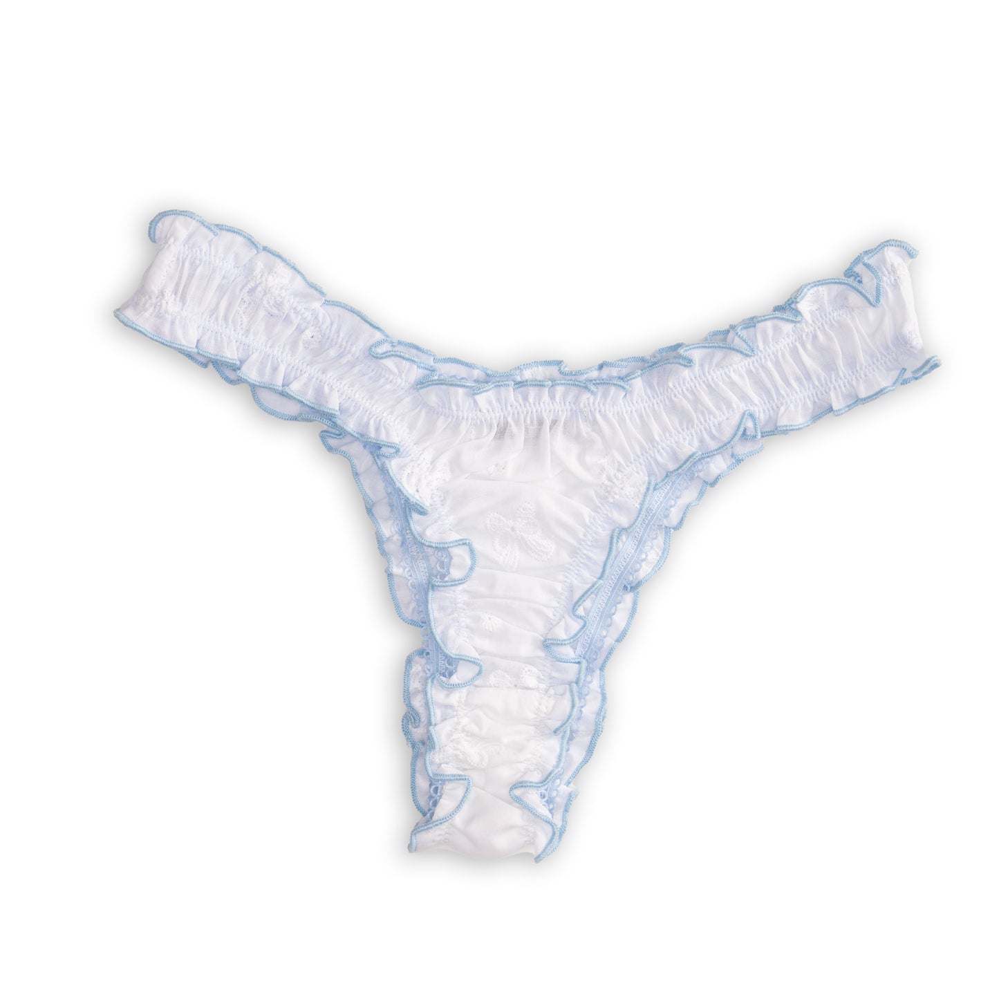 La Sylvie - White Bow Cotton Tanga