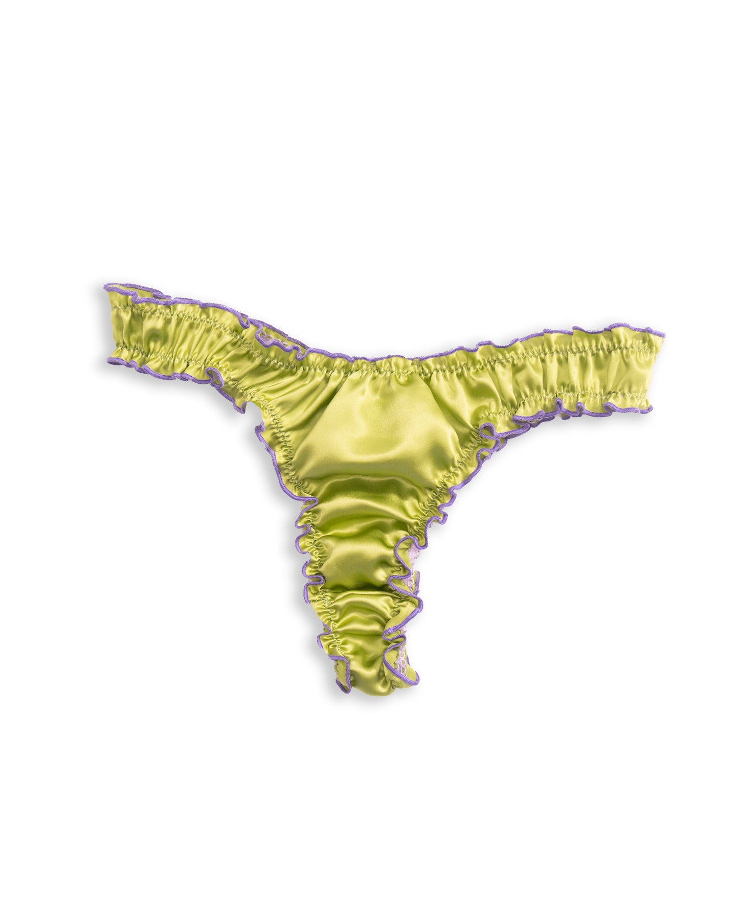 La Daphne - Pistachio and Purple Silk Tanga