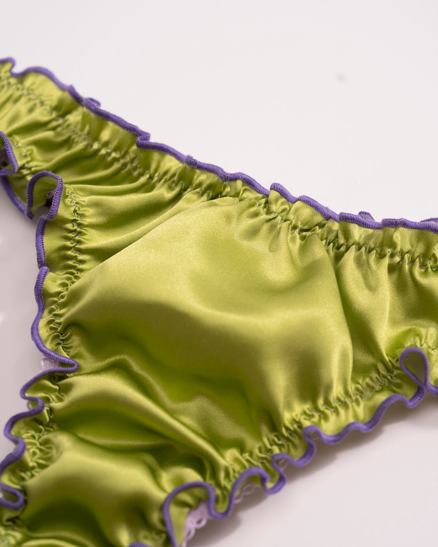 La Daphne - Pistachio and Purple Silk Tanga