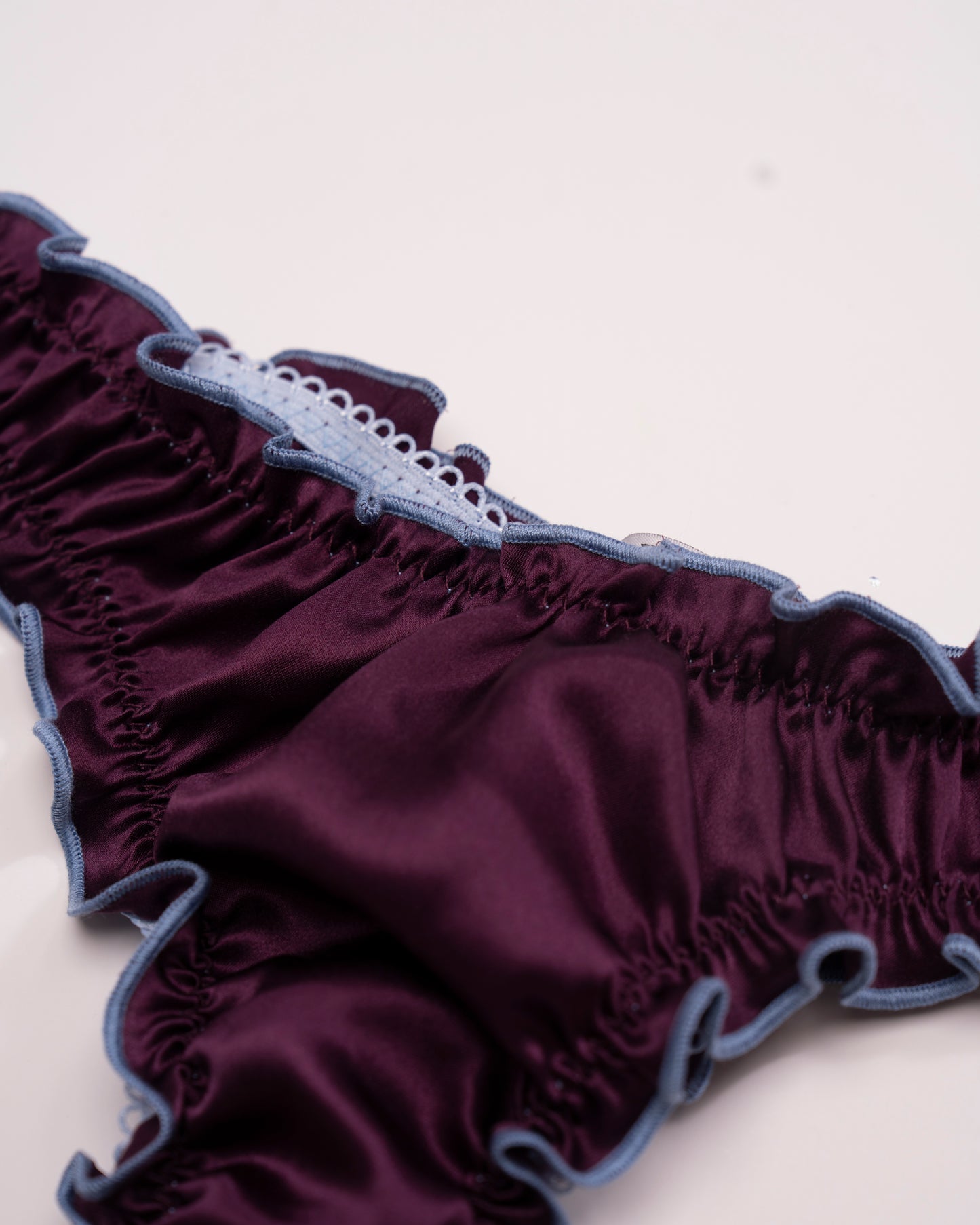 La Isabella - Burgundy and Baby Blue Silk Tanga