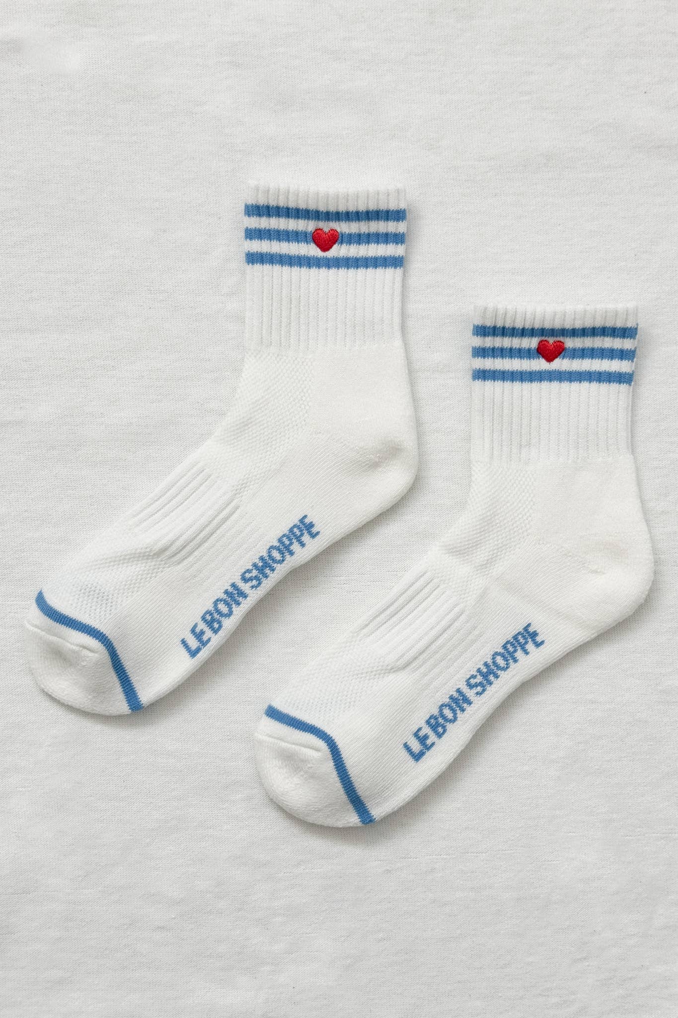 Embroidered Girlfriend socks: LECHE + HEART