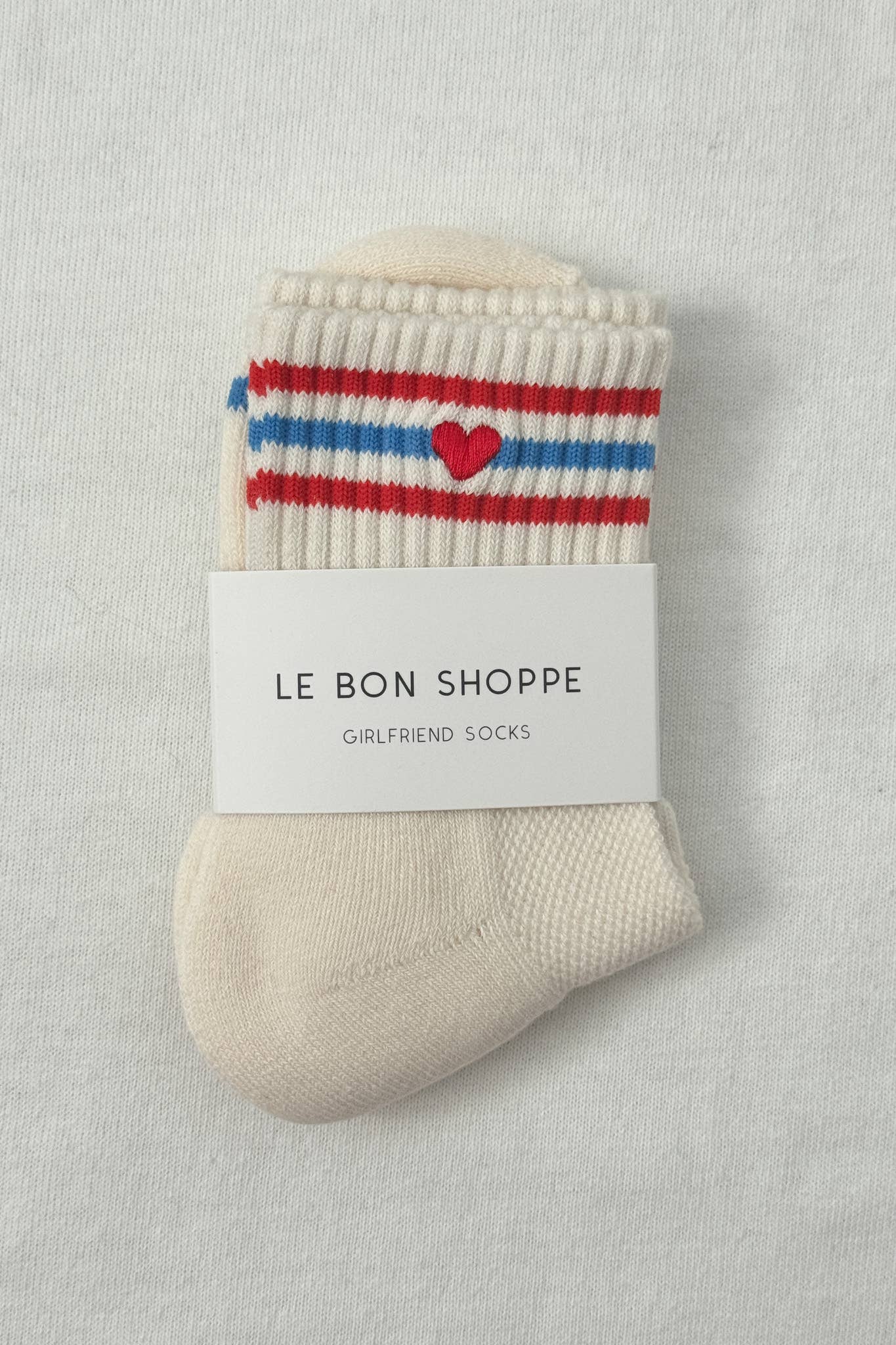 Embroidered Girlfriend socks: LECHE + HEART