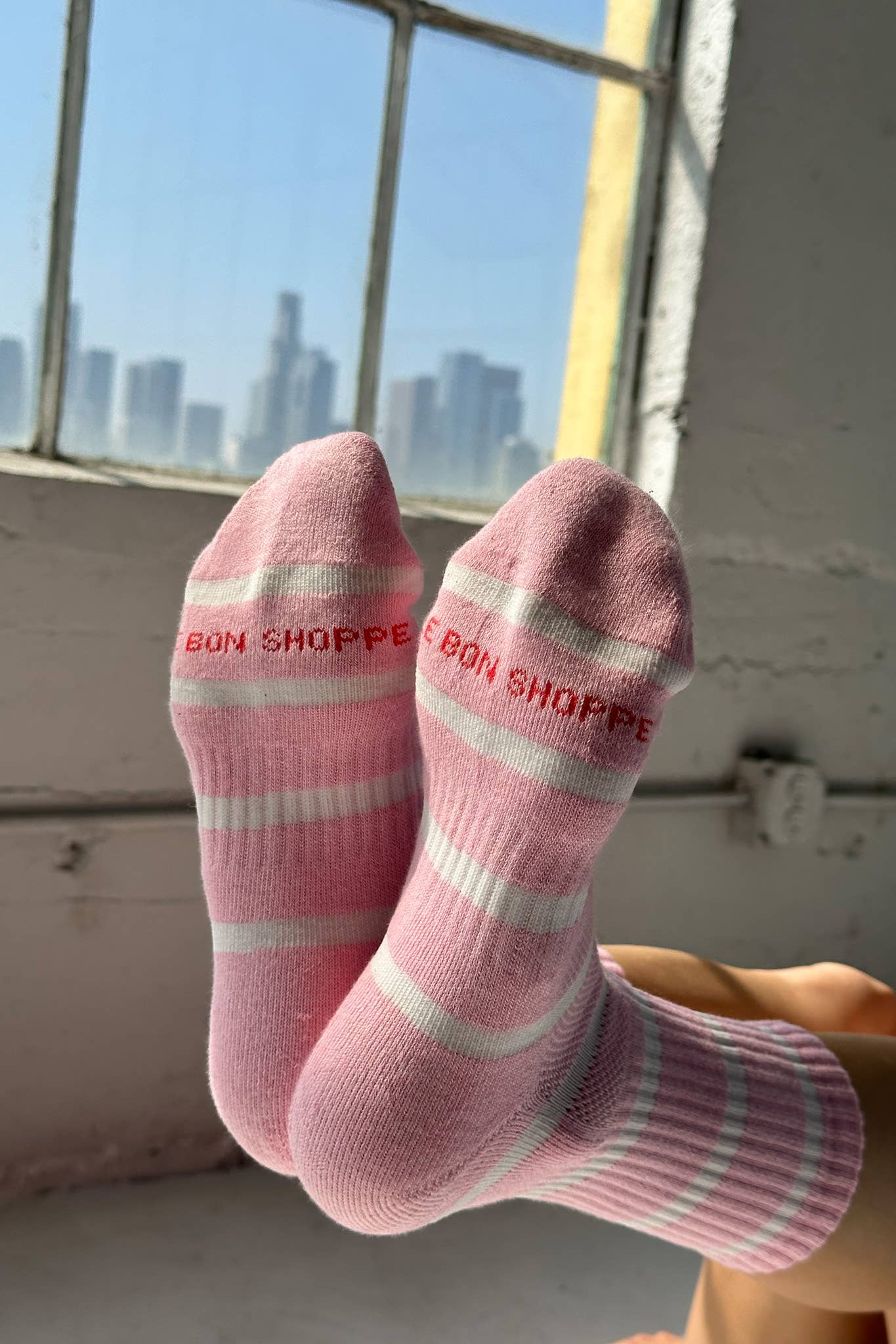 Striped Boyfriend Socks: Black Stripe