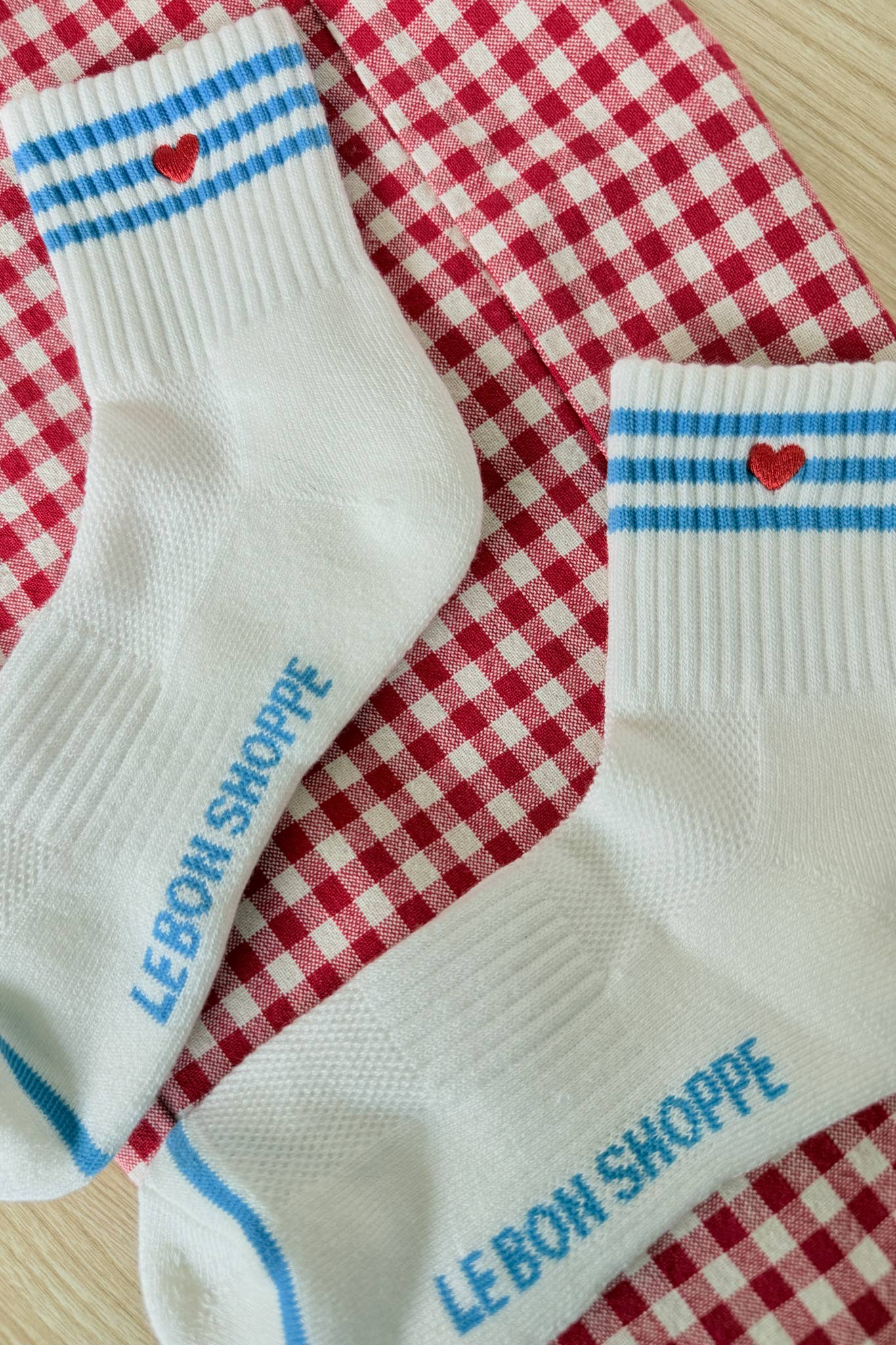 Embroidered Girlfriend socks: LECHE + HEART