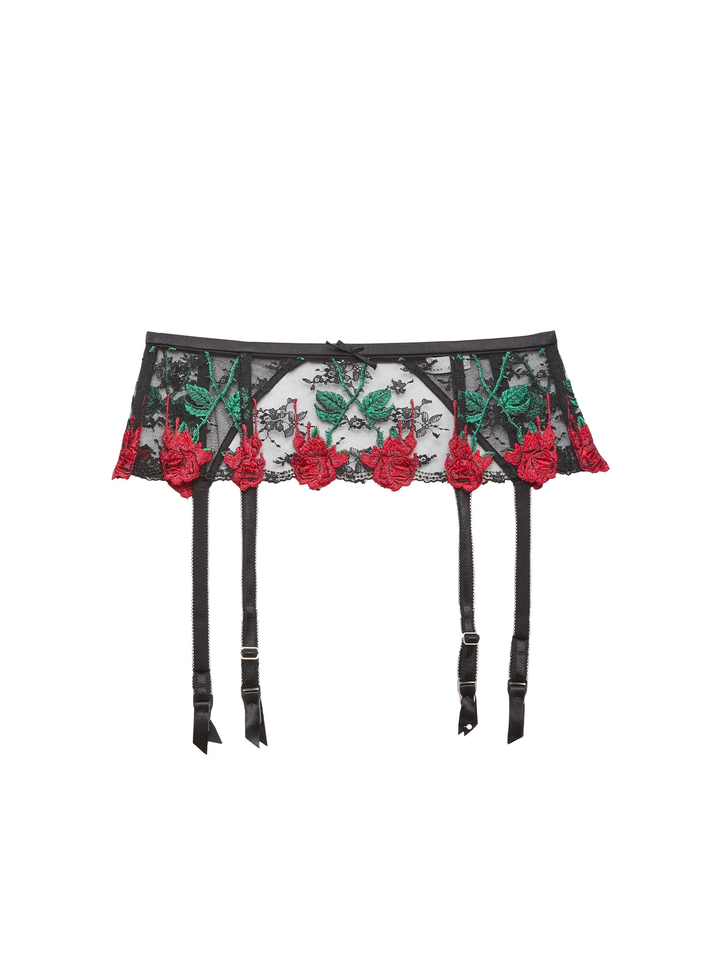 The Vampire Rose Embroidery Garter Belt