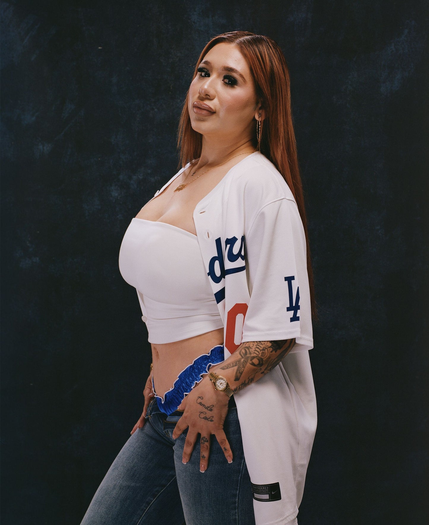 La Jen - Blue Silk Tanga