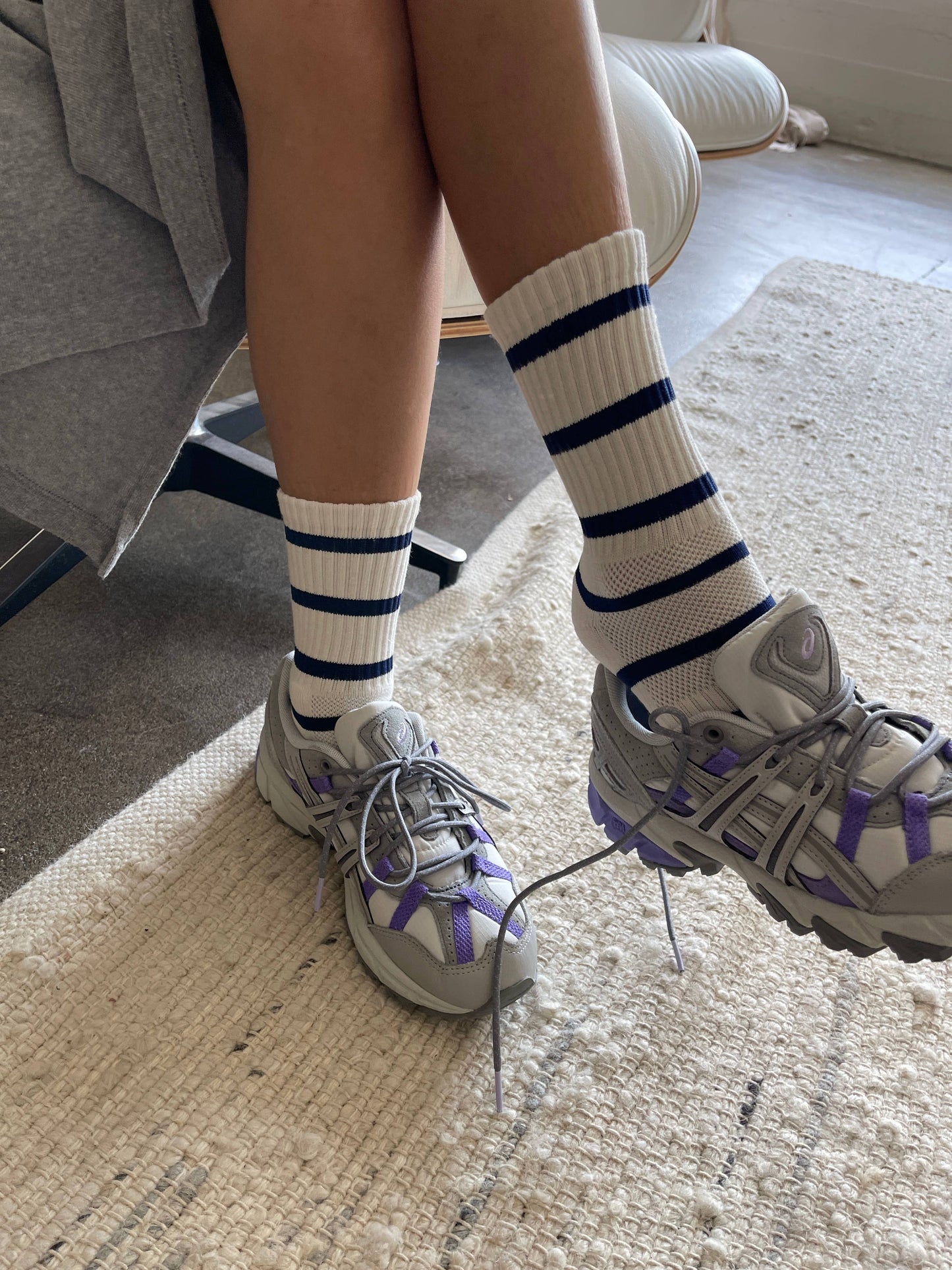 Striped Boyfriend Socks: Black Stripe