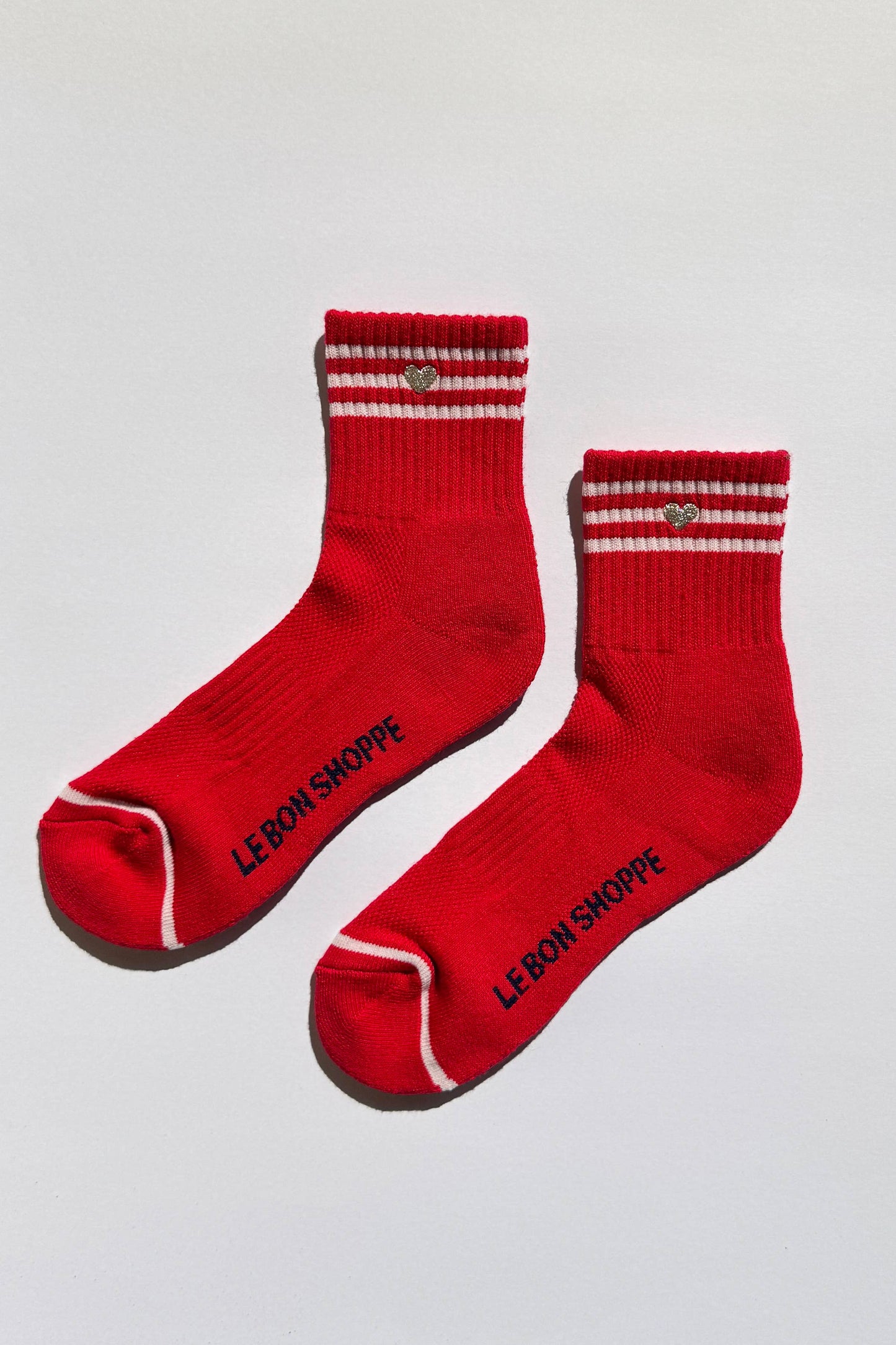 Embroidered Girlfriend socks: Scarlet + Heart