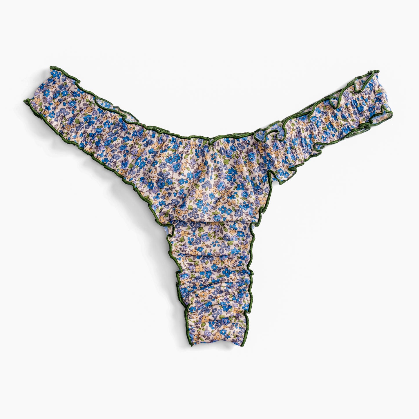 La Margaux - Blue Flowers Cotton Tanga