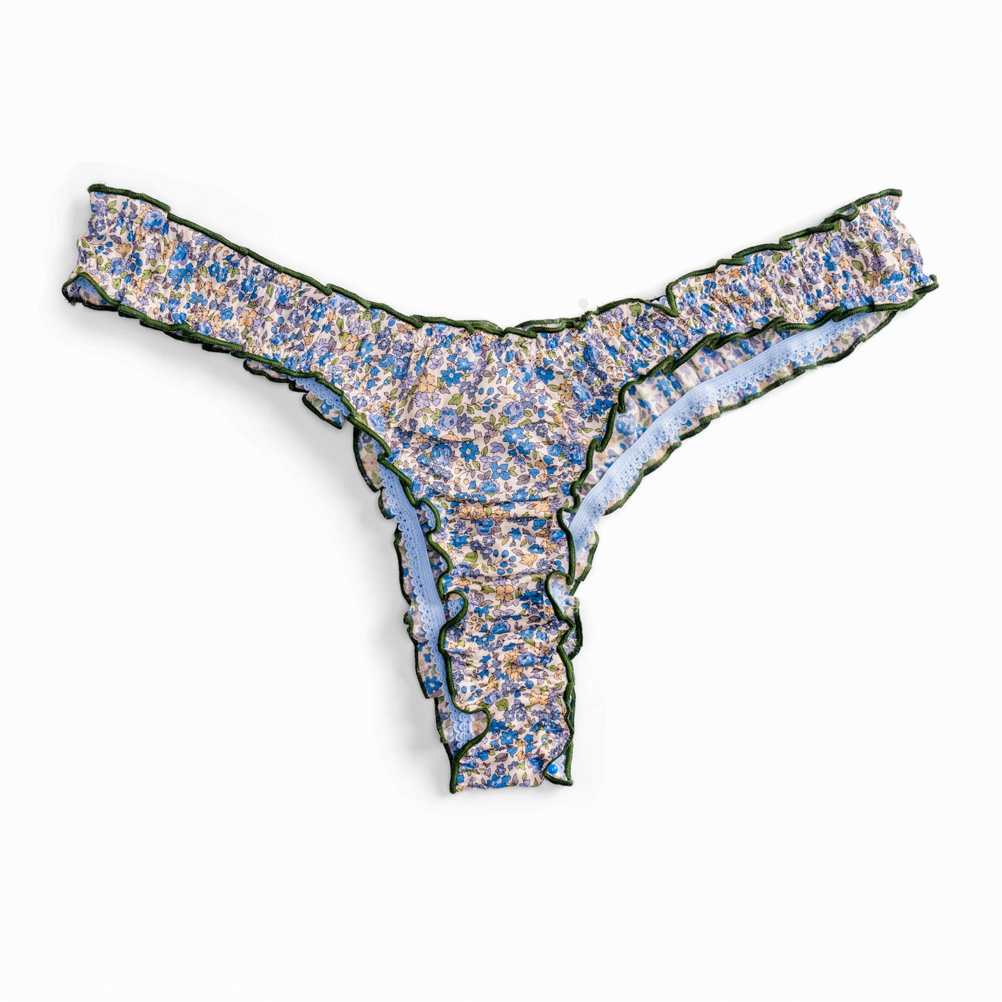 La Margaux - Blue Flowers Cotton Tanga