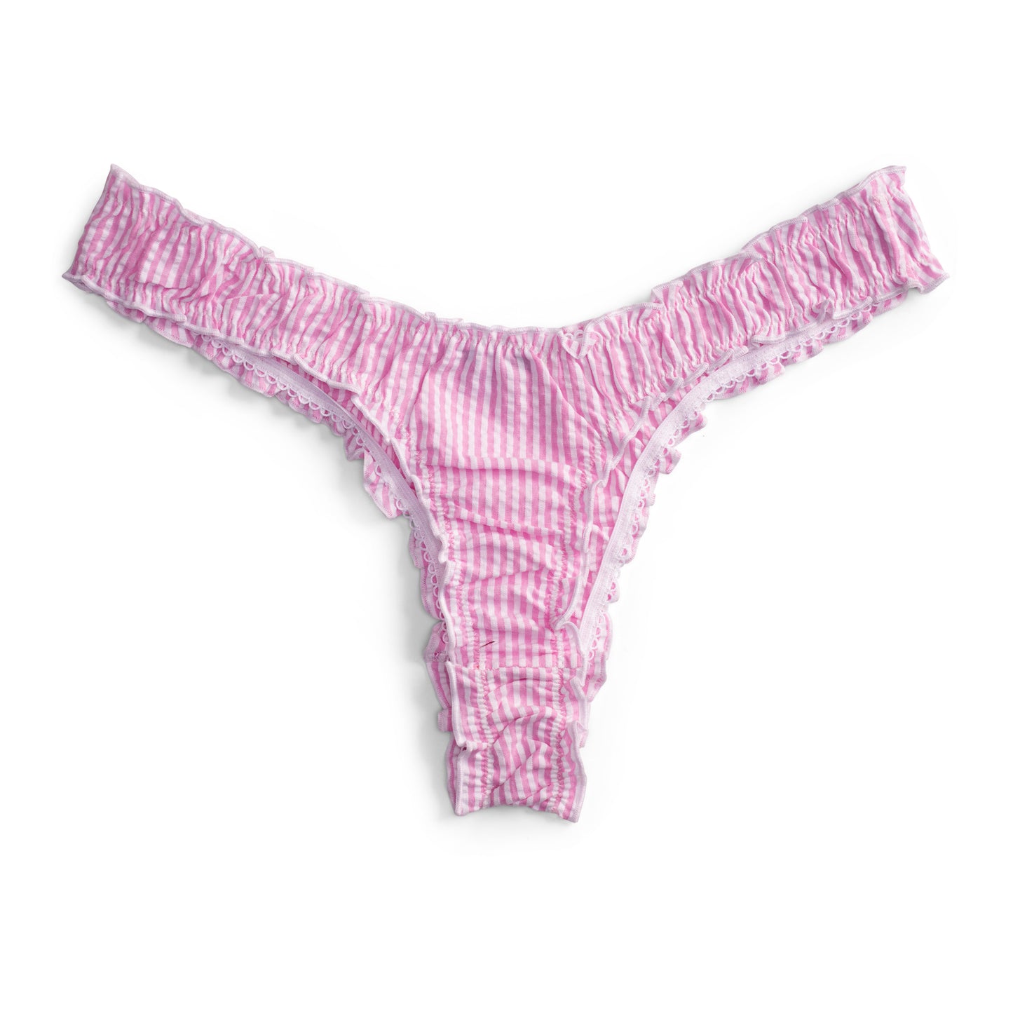 La Chacha - Pink Striped Seersucker Cotton Tanga