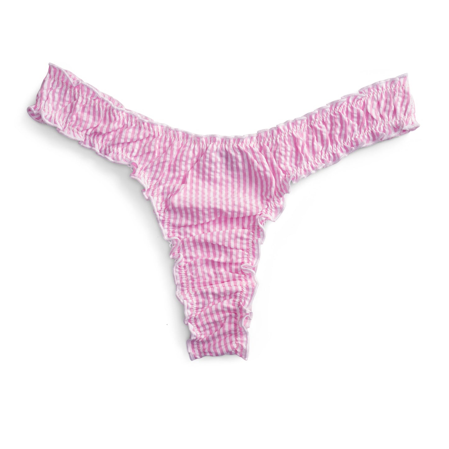 La Chacha - Pink Striped Seersucker Cotton Tanga