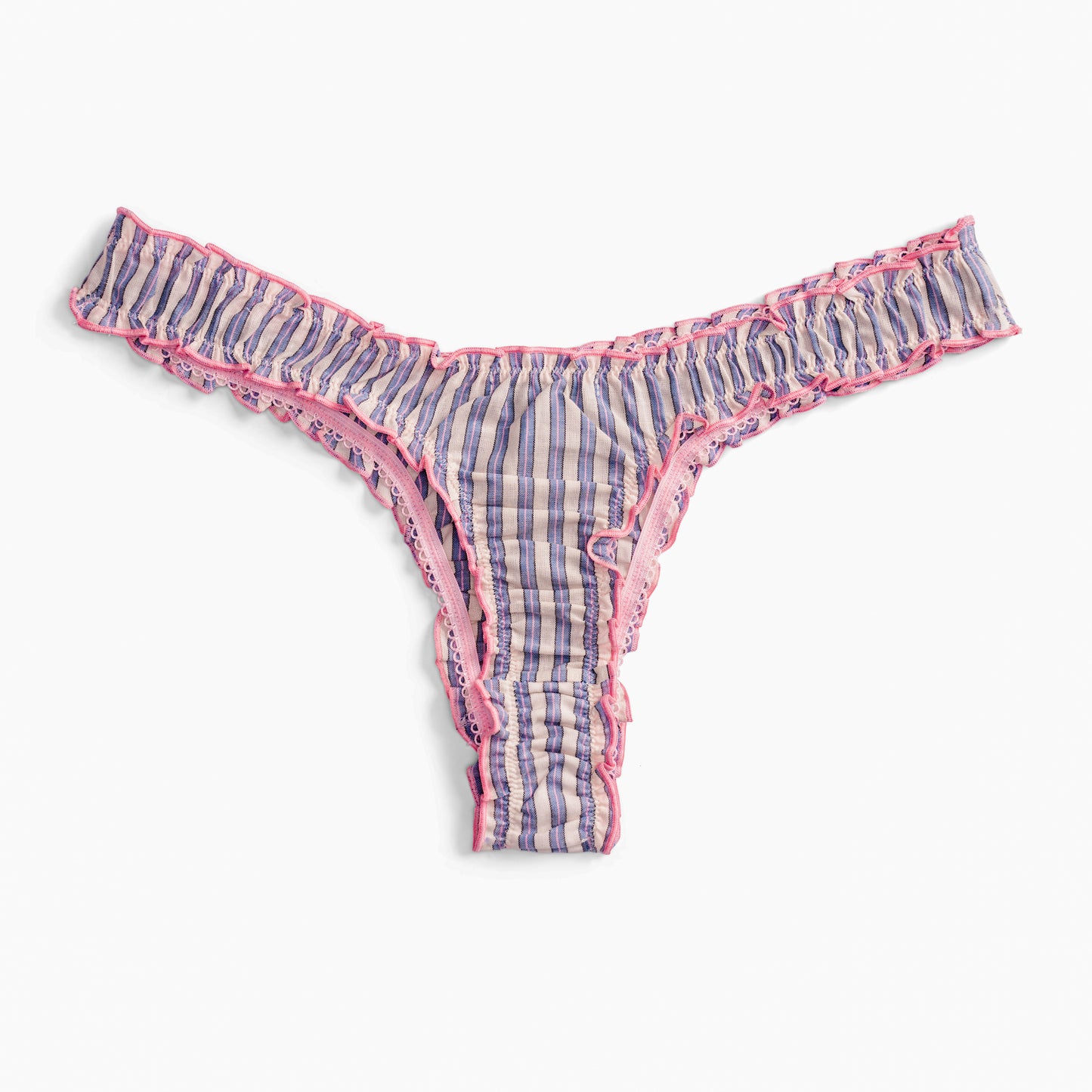 La Suki - Pink and Blue Striped Cotton Tanga