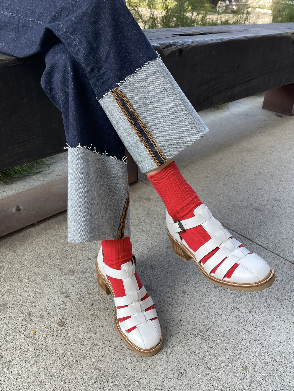 Her Socks Red
