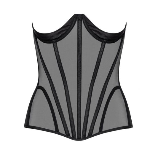 AUREA black satin corset - Cadolle